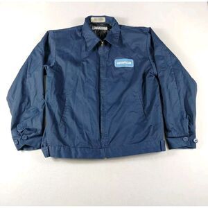 Aramark Canvas Jacket‎ Men's Medium Blue Caterpillar Employee Wear Work Wear